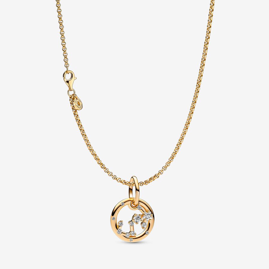 14K Gold Plated Scorpio Zodiac Necklace image number 0