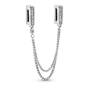 Sparkling Safety Chain Clip Charm