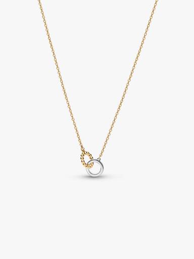 Beads & Pavé Interlocking Circles Necklace