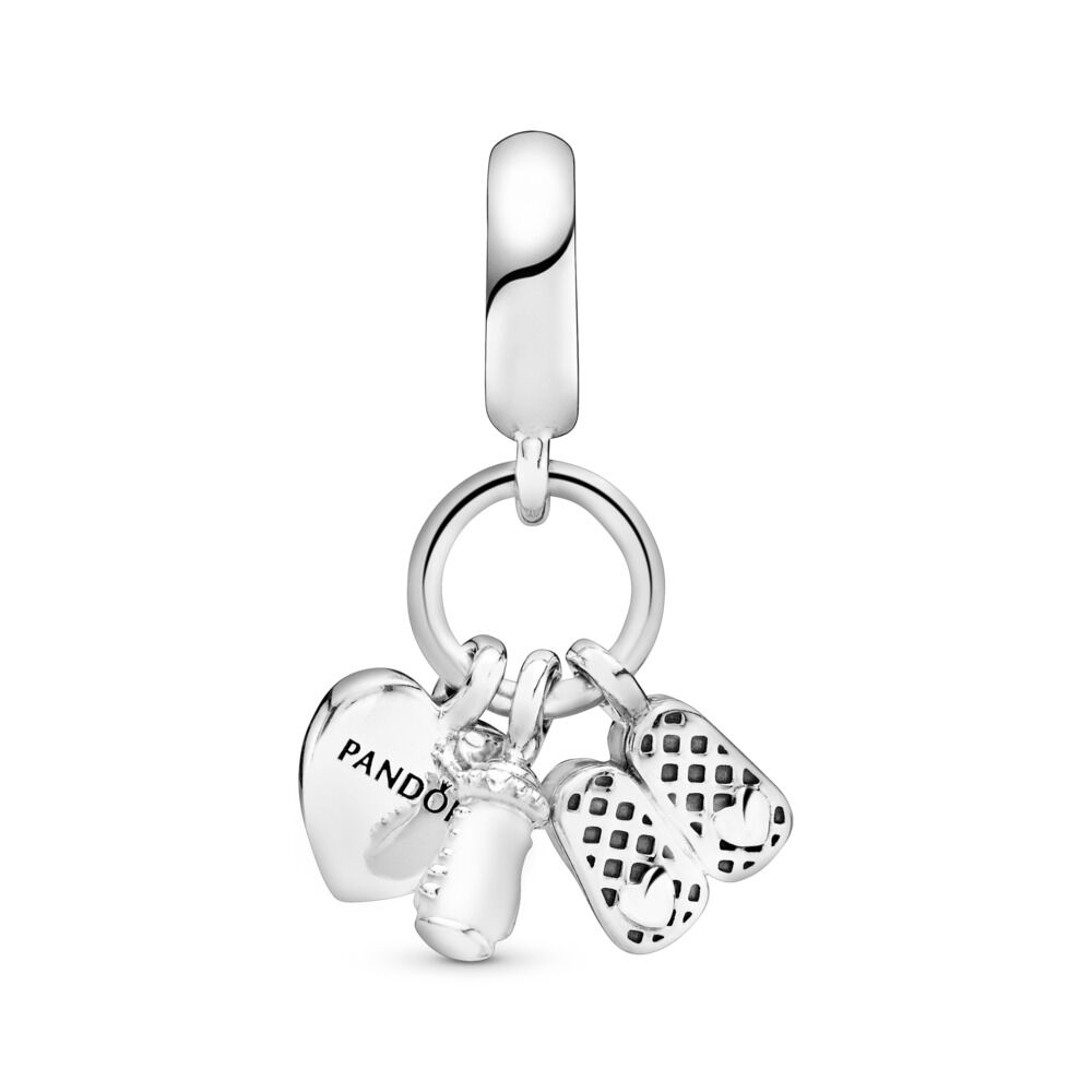 Baby Bottle & Shoes Dangle Charm Sterling silver Pandora UK