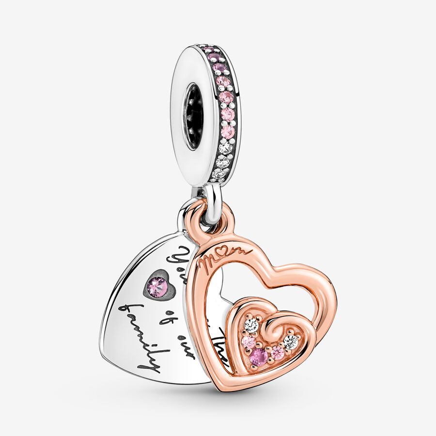 Entwined Infinite Hearts Double Dangle Charm image number 0