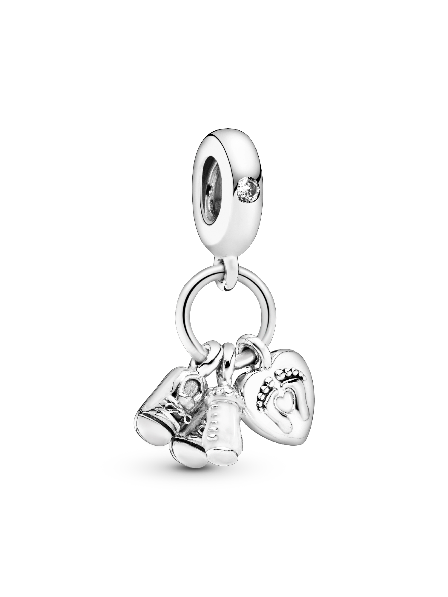 Baby Bottle & Shoes Dangle Charm