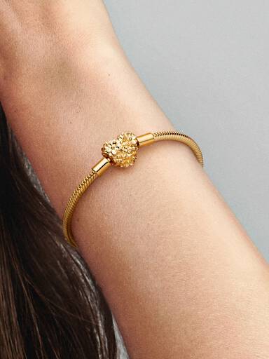My Pandora Daisy Heart Clasp Snake Chain Bracelet