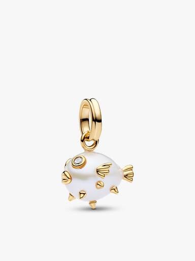 Baroque Pearl Puffy Fish Charm & Bracelet Set