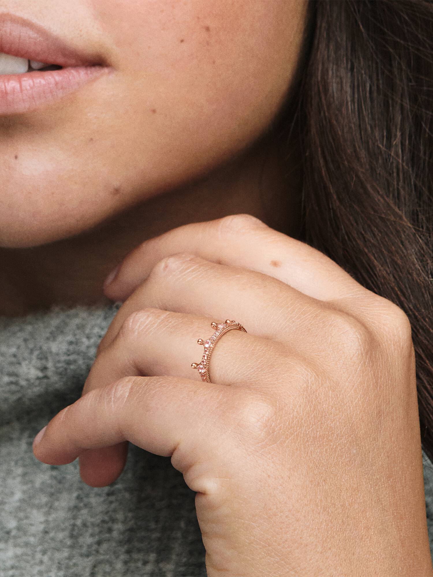 Pink Sparkling Crown Ring