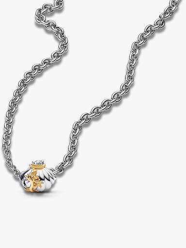 Two‑Tone Shell Lab‑Grown Diamond Pendant Necklace