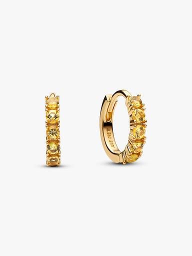 Yellow Huggie Earrings