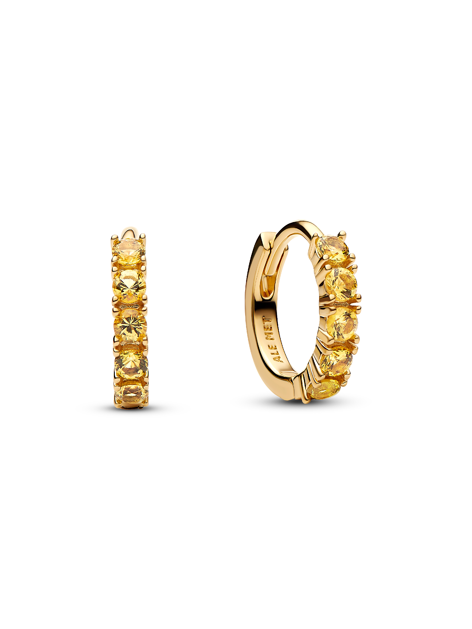 Yellow Huggie Earrings