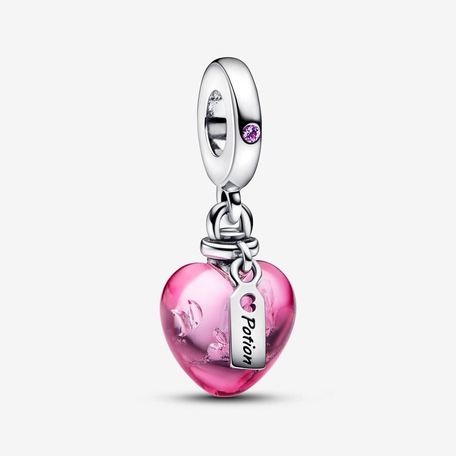 Love Potion Murano Glass Heart Dangle Charm | Pandora UK