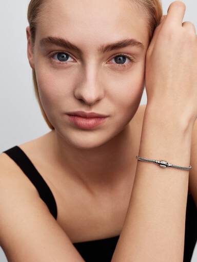 Pandora Moments Mini Barrel Clasp Snake Chain Bracelet
