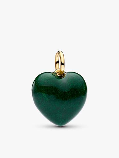 Green Puffy Heart Pendant Necklace