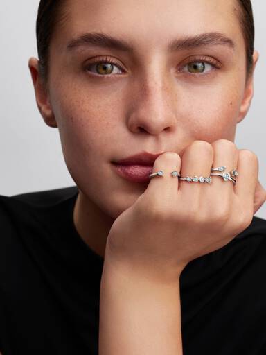 Pandora Talisman Sterling Silver Lab-Grown Diamond Heart & Star Open Ring