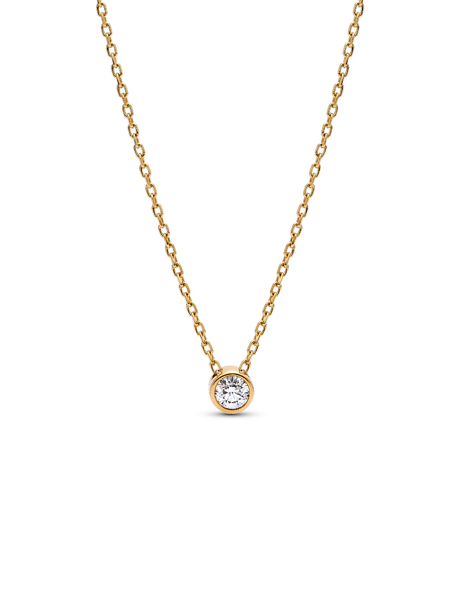 Pandora Era Bezel 14k Gold Lab-grown Diamond Pendant Necklace