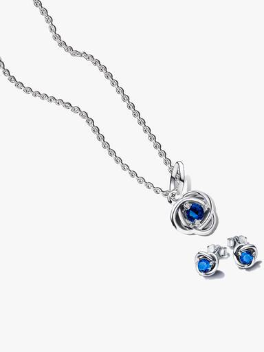 September Braided Birthstone Dangle Necklace & Earrings Set