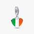 Engravable Ireland Heart Dangle Charm Engravable Ireland Heart Dangle Charm