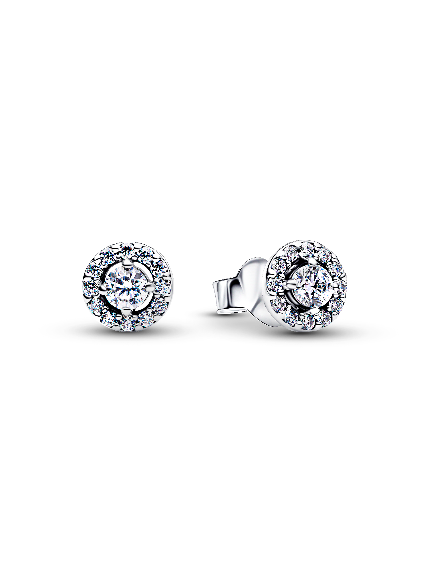Round Pavé Halo Stud Earrings