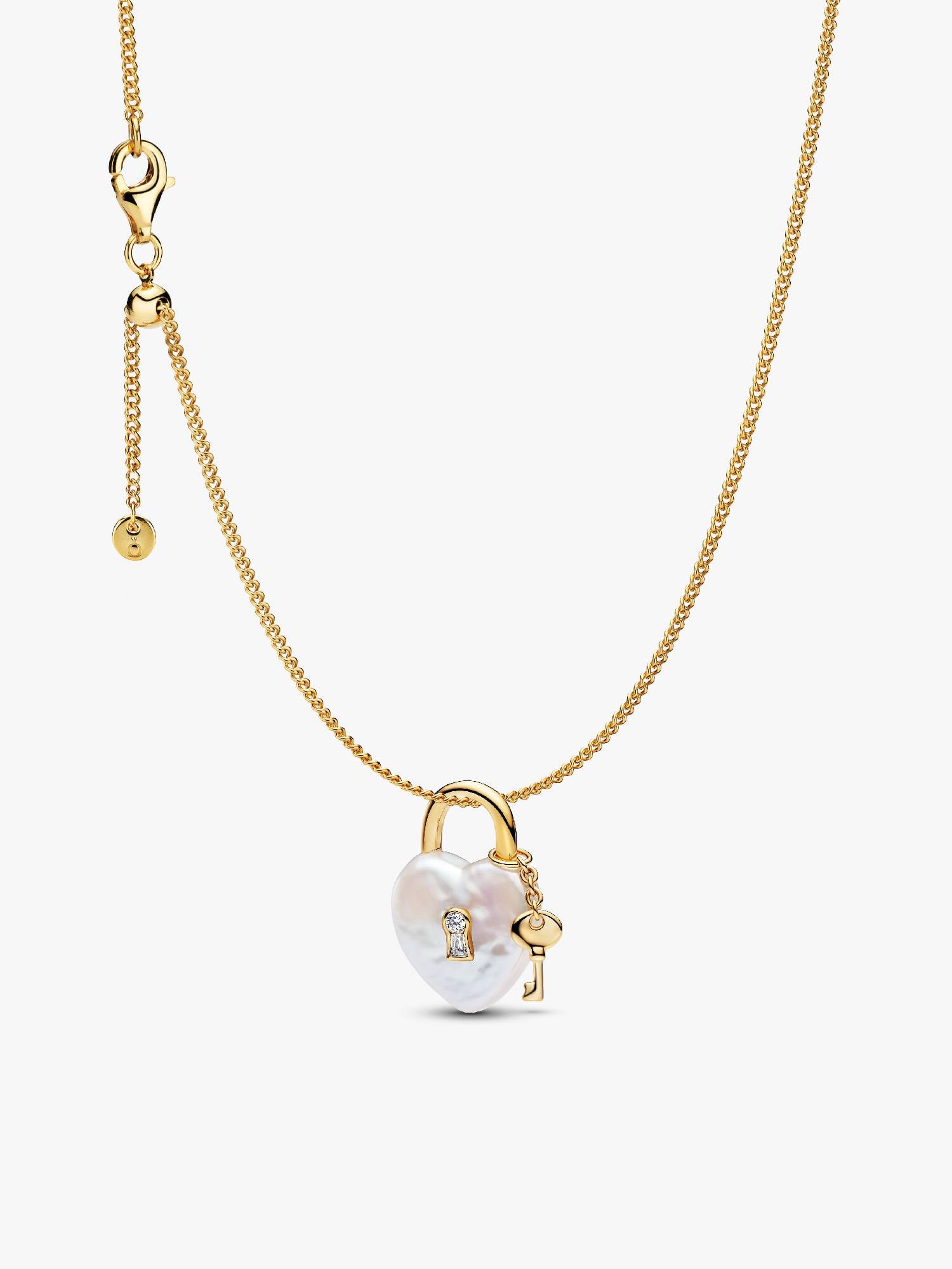 Baroque Pearl Padlock Pendant Necklace