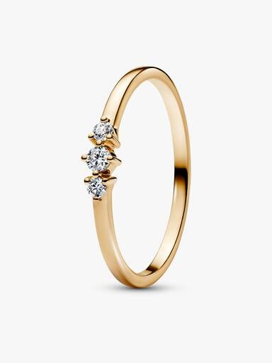Pandora Era 14k Gold Lab-grown Diamond Triple Stone Ring