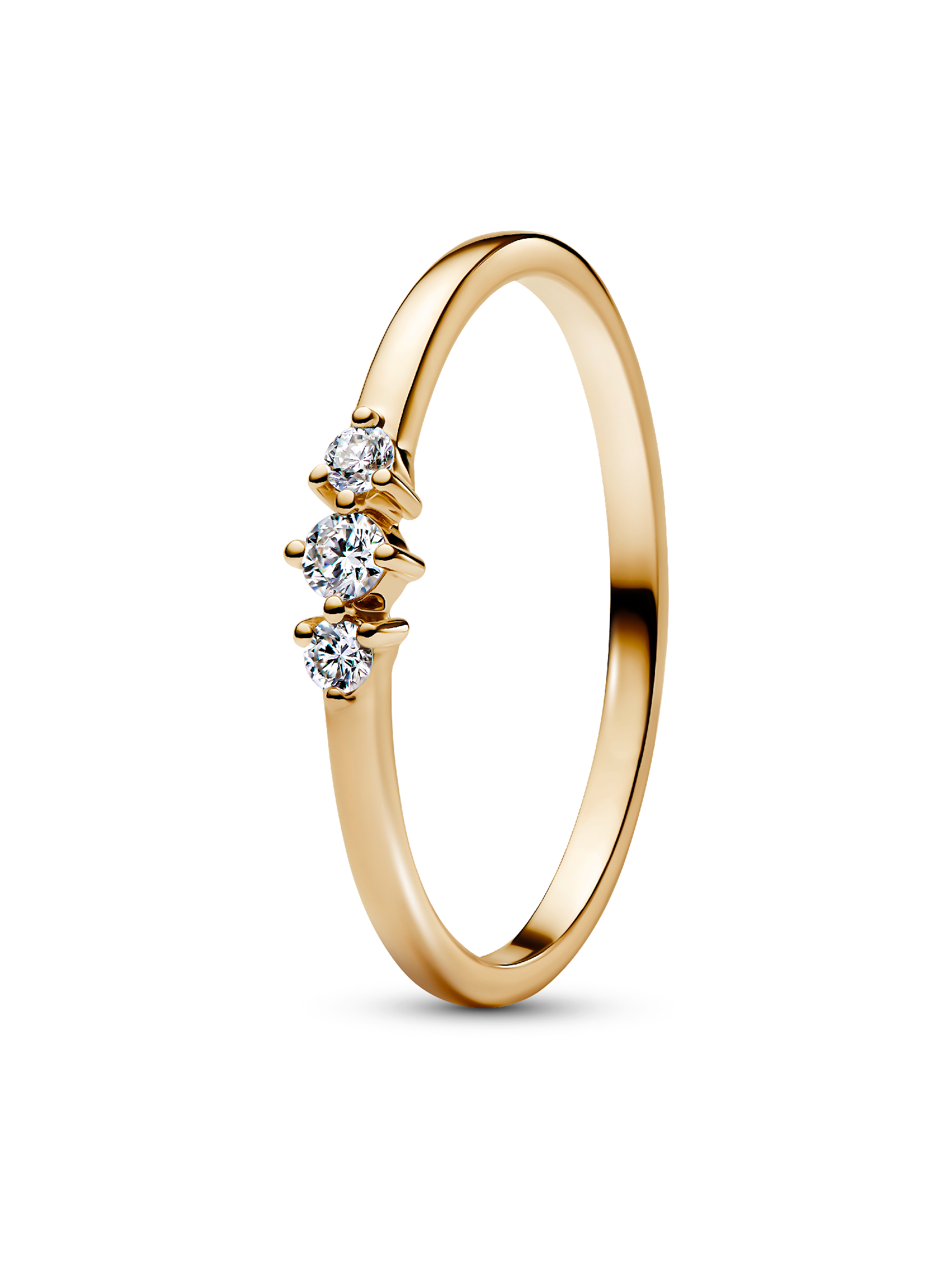 Pandora Era 14k Gold Lab-grown Diamond Triple Stone Ring