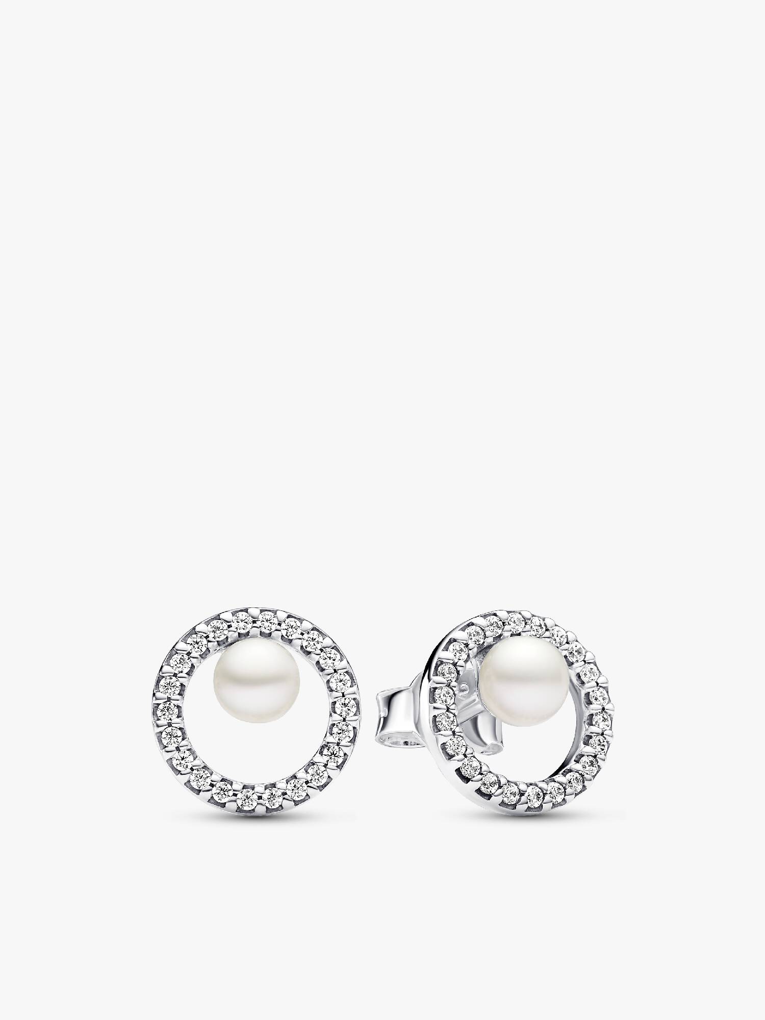 Treated Freshwater Cultured Pearl & Pavé Halo Stud Earrings