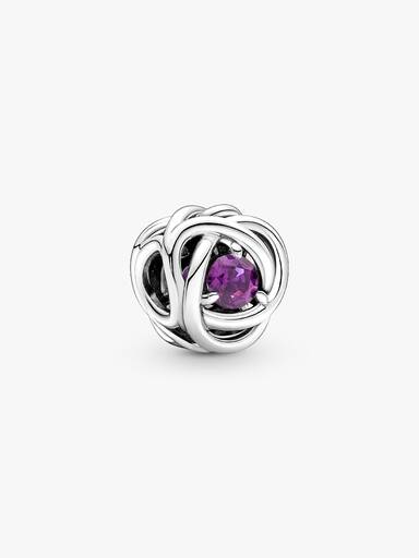 February Birthstone Eternity Circle Charm