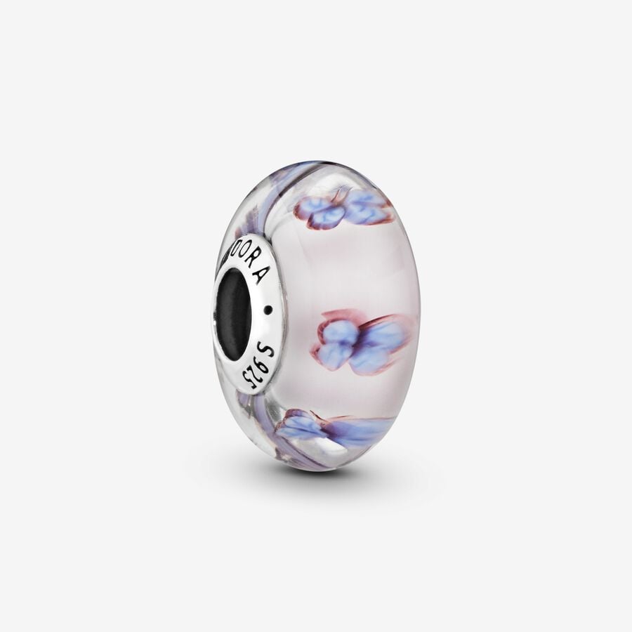 Butterfly Pink Murano Glass Charm image number 0