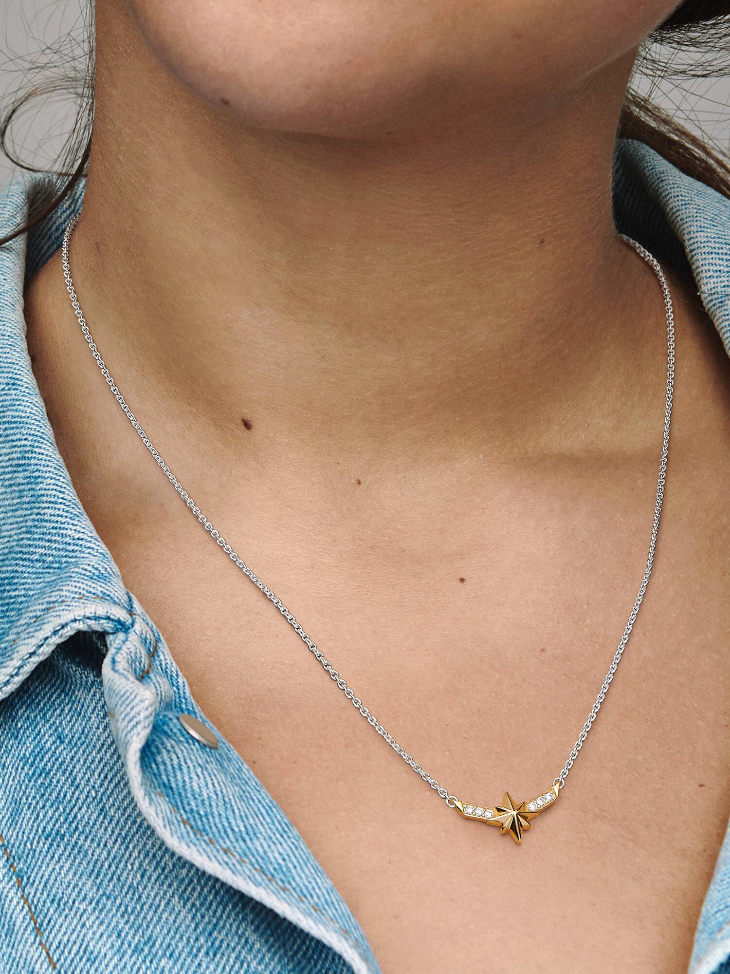 Marvel Captain Marvel Octogram Star Two tone Pendant Necklace