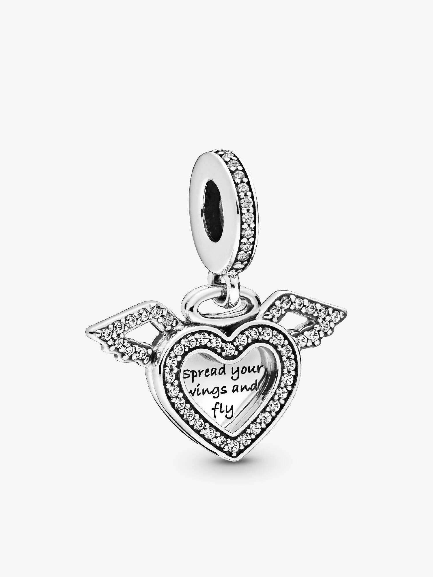Heart and Angel Wings Dangle Charm