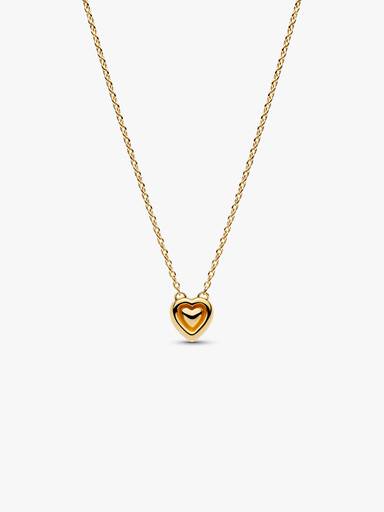 Engravable Heart Halo Collier Necklace