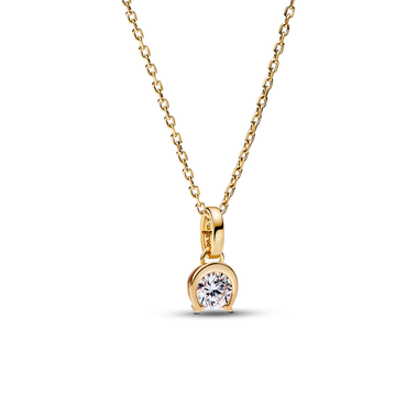 Pandora Talisman 14k Gold Lab-grown Diamond Horseshoe Pendant Necklace