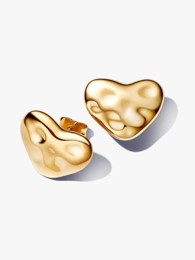 Organically-shaped Heart Stud Earrings
