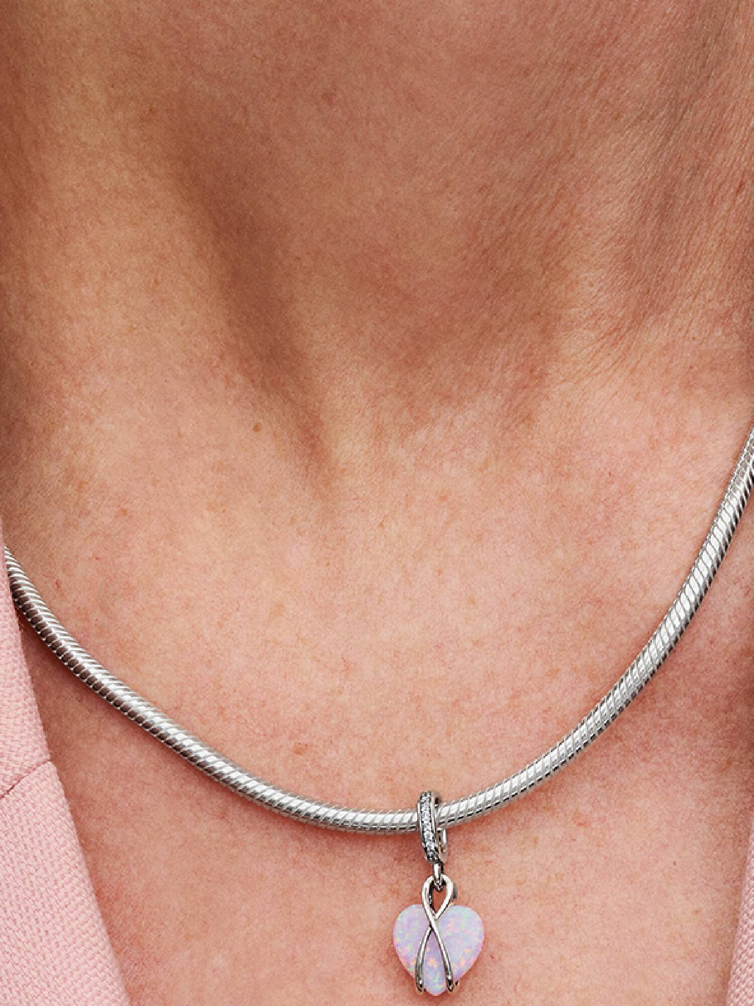 Mum Opalescent Heart Dangle Charm