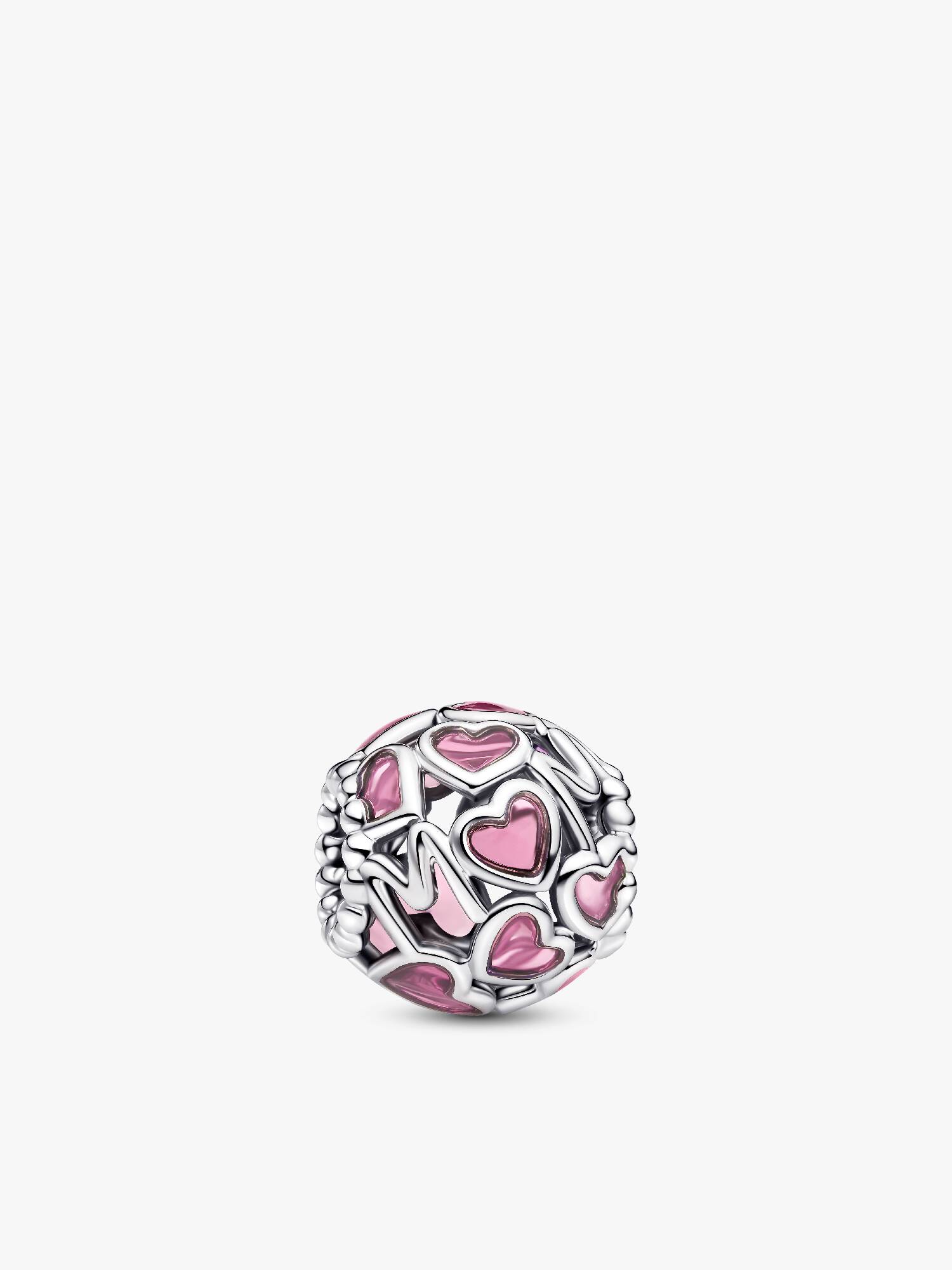 Pink Openwork Hearts Mum Charm