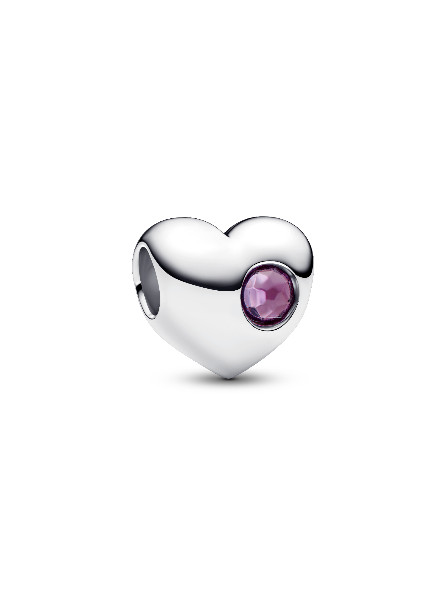 Engravable February Birthstone Heart Charm