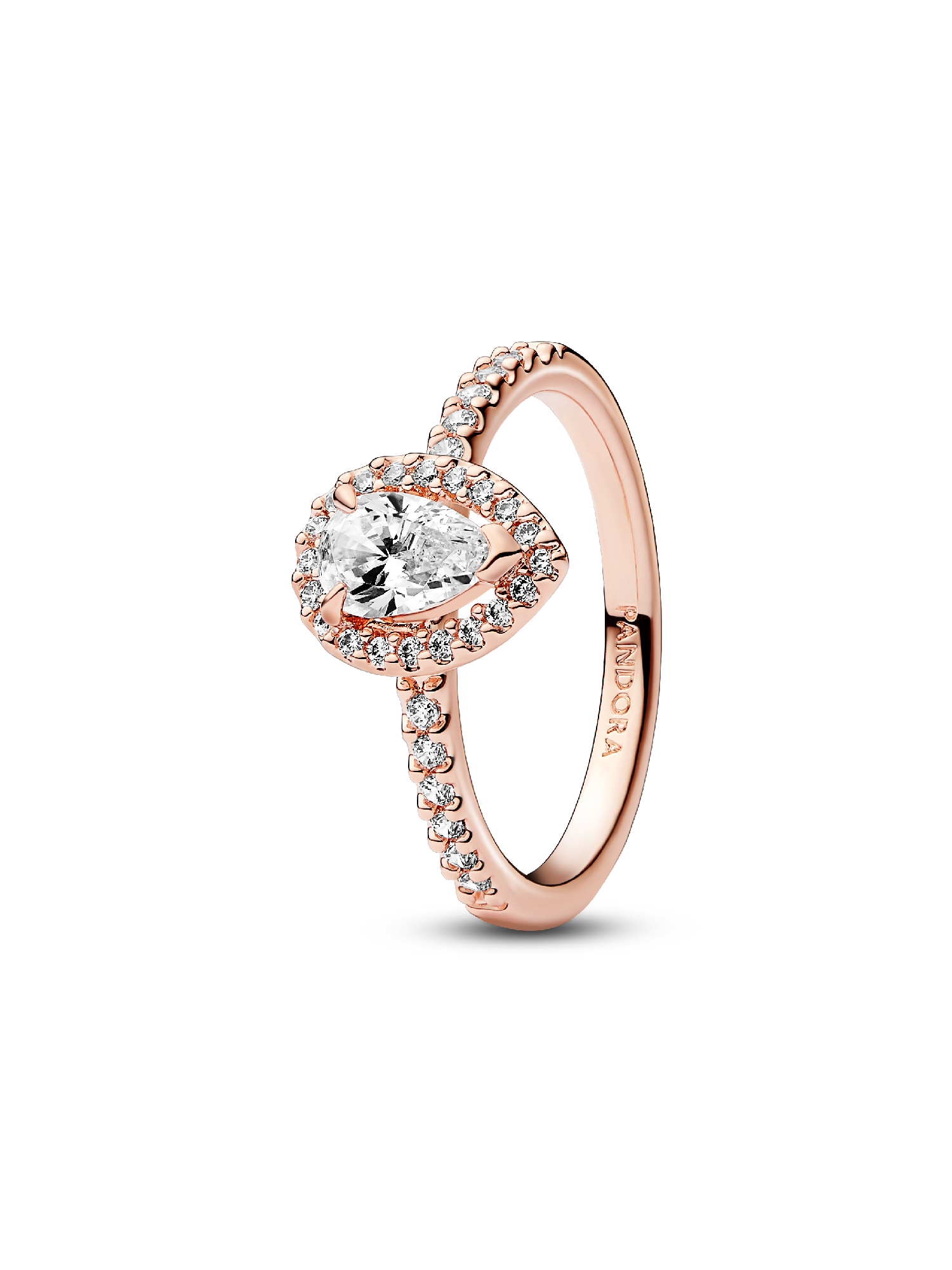 Sparkling Pear Halo Ring