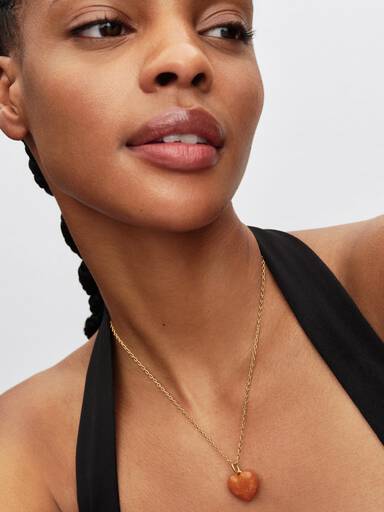 Orange Puffy Heart Dangle Charm