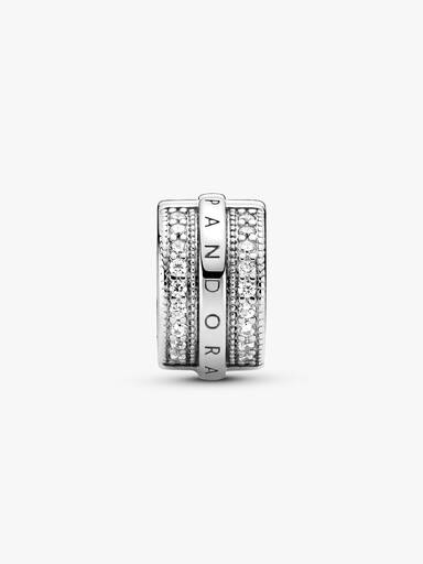 Sparkling Pavé Lines & Logo Clip Charm