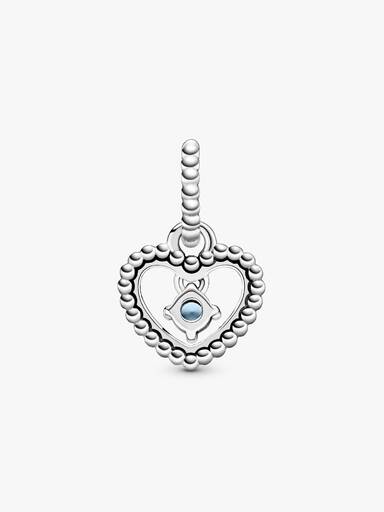 December Birthstone Heart Dangle Charm