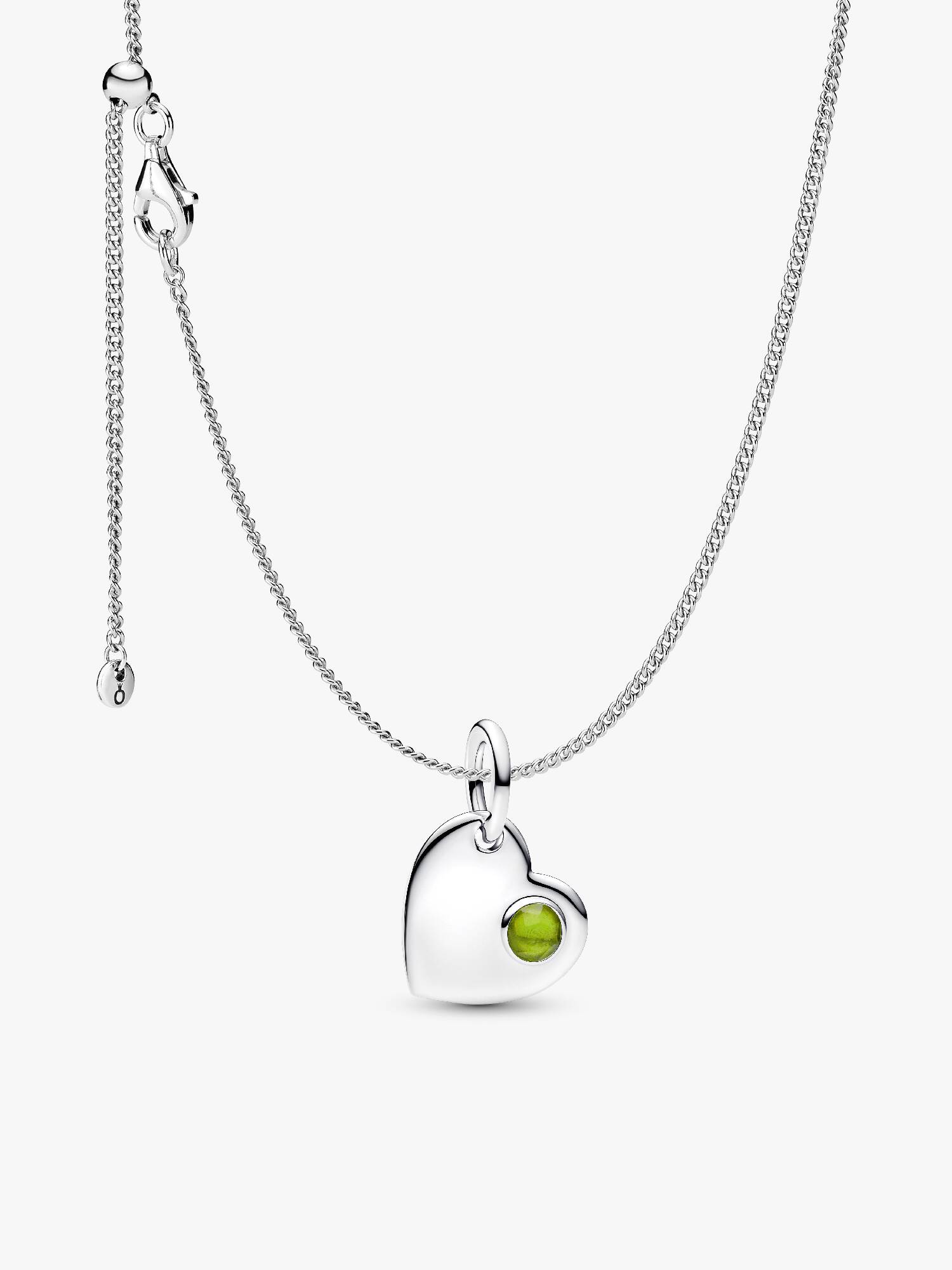 August Birthstone Heart Pendant Necklace