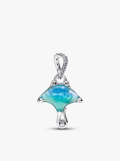 Blue Manta Ray Charm & Bracelet Set