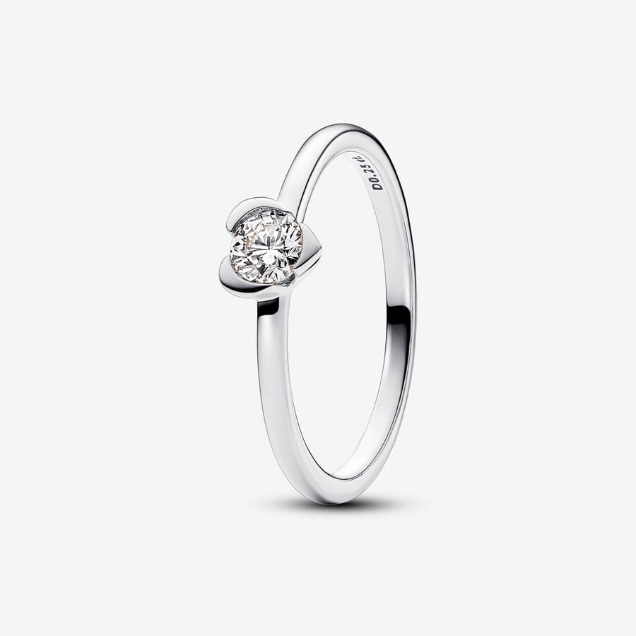 Pandora Talisman Sterling Silver Lab-grown Diamond Heart Ring image number 0
