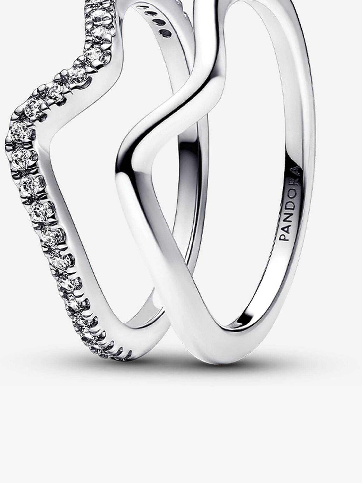 Silver Wave Ring Stack