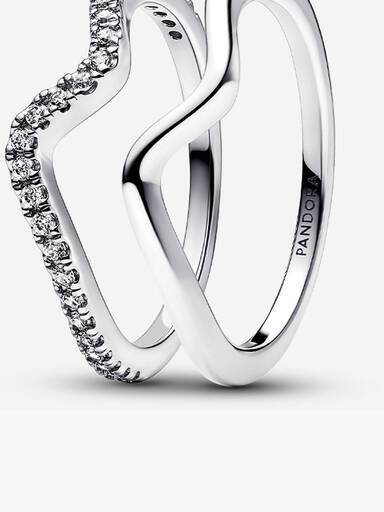 Silver Wave Ring Stack