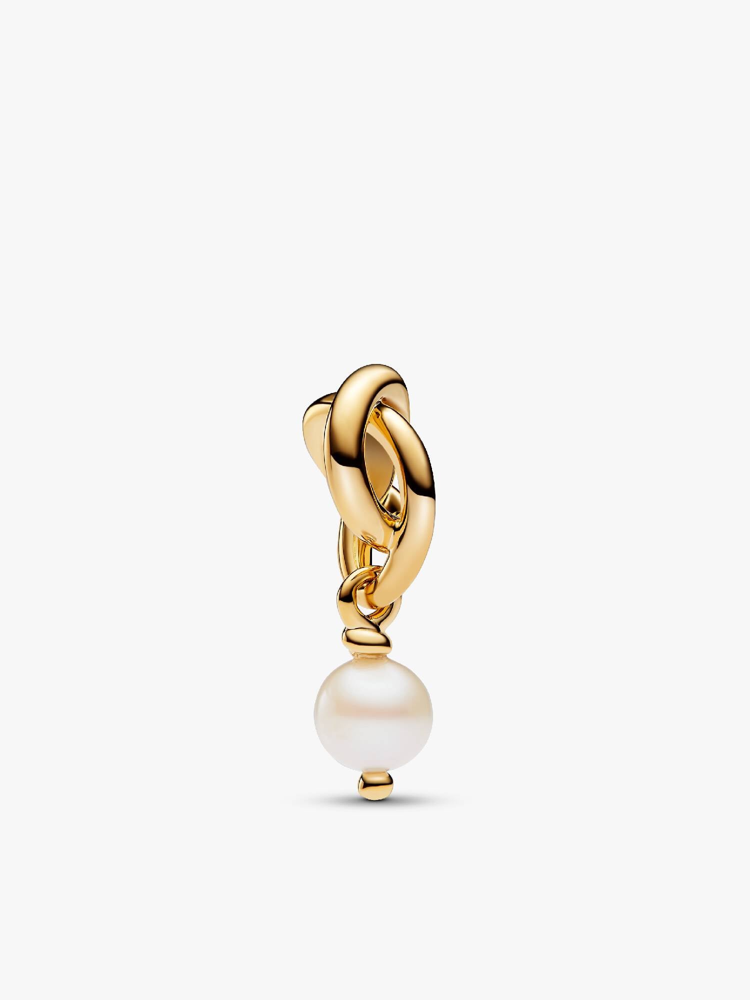 June Birthstone Pearl Eternity Circle Dangle Charm