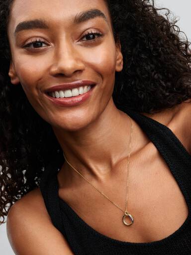Organically Shaped Two-Tone Pendant Necklace
