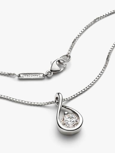 Pandora Infinite 14k White Gold Lab-grown Diamond Pendant Necklace