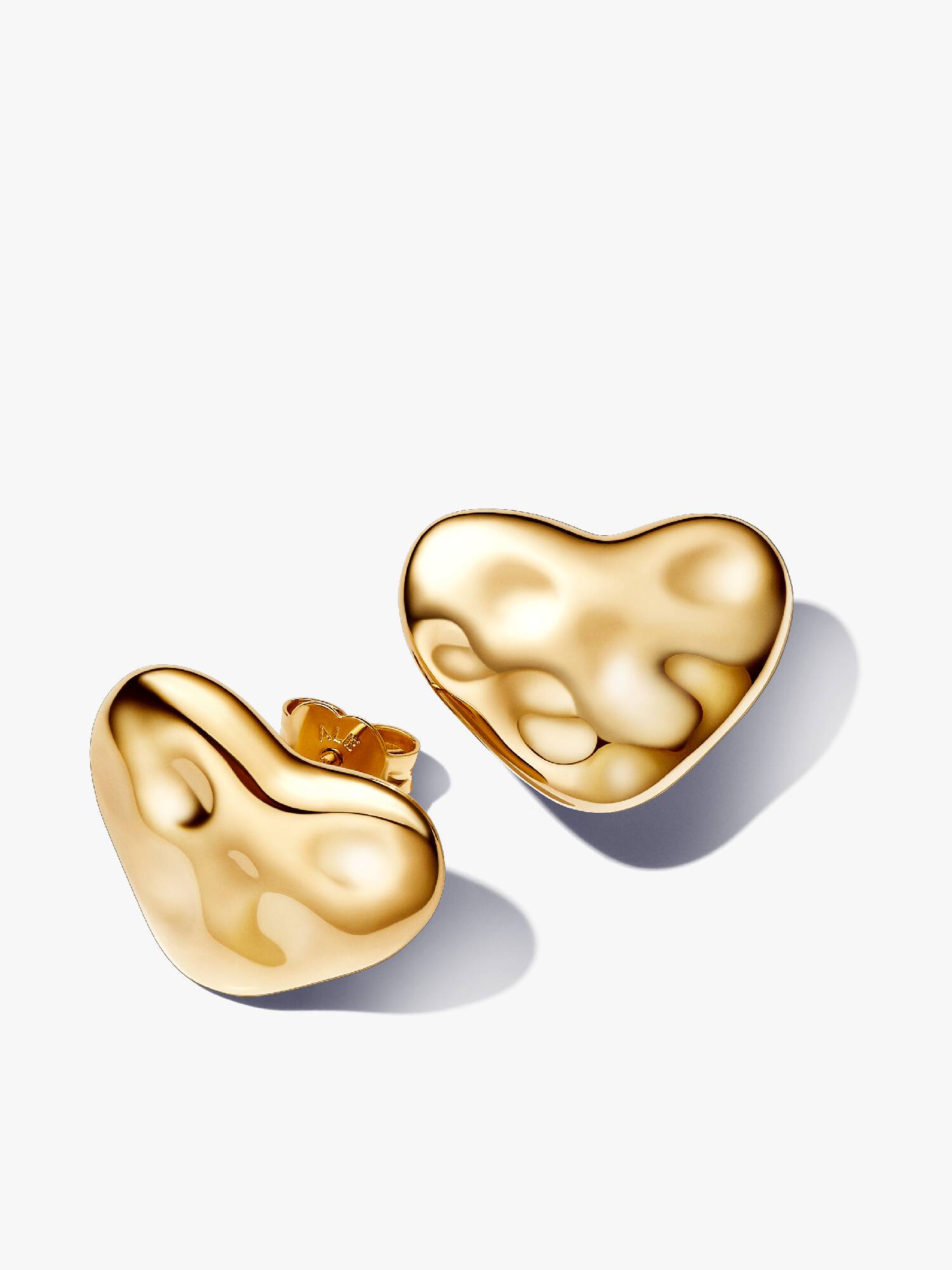 Organically-shaped Heart Stud Earrings