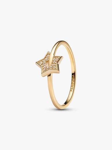 Pandora Talisman 14k Gold Lab-grown Diamond Pavé Star Ring