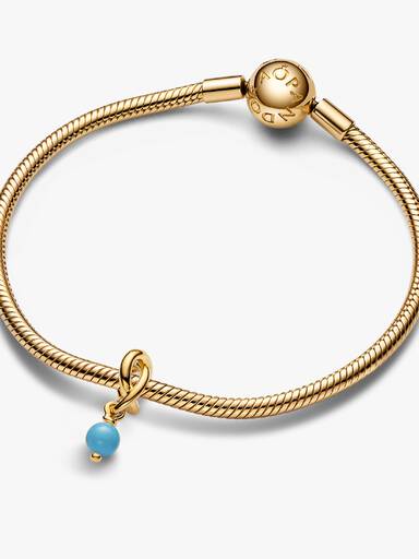 December Birthstone Eternity Circle Dangle Charm