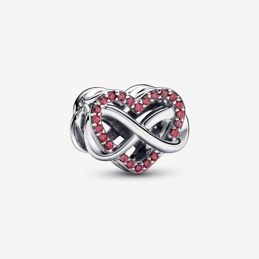 Sparkling Infinity Red Heart Charm image number 0